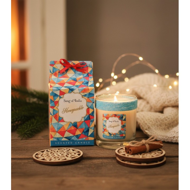 200 g. Little Pleasures Scented Candle in Glass Jar Honeysuckle - product photo