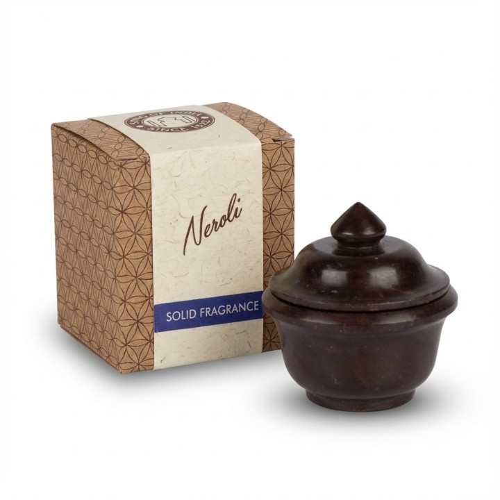 8 g. Solid Perfume in Smooth Stone Jars in Khaki Box Neroli - product photo