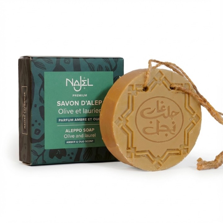 AMBER AND OUD ALEPPO SOAP TO HANG UP - 150 g Najel - product photo