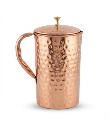 COPPER HAMMERED JUG (BRASS KNOB) 1.5litr [SE 252] - zdjęcie główne produktu