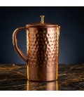 COPPER HAMMERED JUG (BRASS KNOB) 1.5litr [SE 252] - miniatura 2