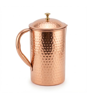 COPPER HAMMERED JUG (BRASS KNOB) 2litr [SE 252] - zdjęcie główne produktu