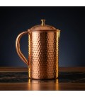 COPPER HAMMERED JUG (BRASS KNOB) 2litr [SE 252] - miniatura 4