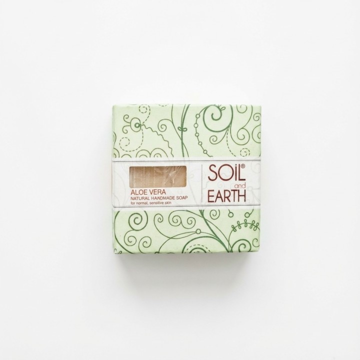 Ręcznie robione w Indiach mydło - ALOE VERA - 100% VEGAN. 125g. Soil & Earth - zdjęcie produktu