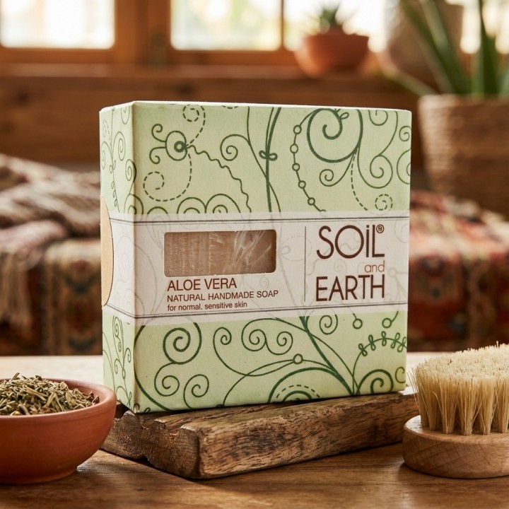 SOIL AND EARTH HANDMADE SOAP- ALOEVERA 125g 100g - product photo