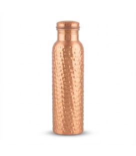 BUTELKA MIEDZIANA Wykończenie Półmat,  Perłowy wzór 900ml. Ayur Water [SE 219]