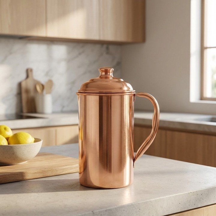 COPPER PLAIN JUG (COPPER KNOB) 1.5litr [SE 250] - product photo