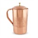 COPPER EMBOSSED JUG (BRASS KNOB) 1.5litr [SE 254] - product photo