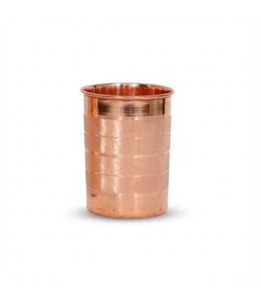Miedziana szklanka gładka z fazowanymi pasami 250ml Ayur Water [SE 302] - zdjęcie główne produktu