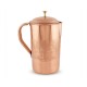 COPPER EMBOSSED JUG (BRASS KNOB) 2litr [SE 254] - product photo