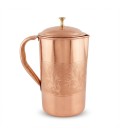 COPPER EMBOSSED JUG (BRASS KNOB) 2litr [SE 254] - miniatura 1