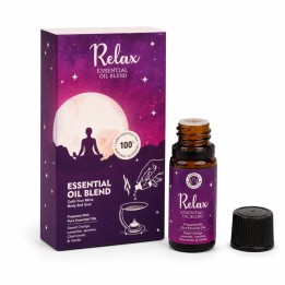10 ml. Relax Aromatheraphy Essential Oil Blend in Amber Glass Bottle in Cardboard Box ARREEO10 - product photo