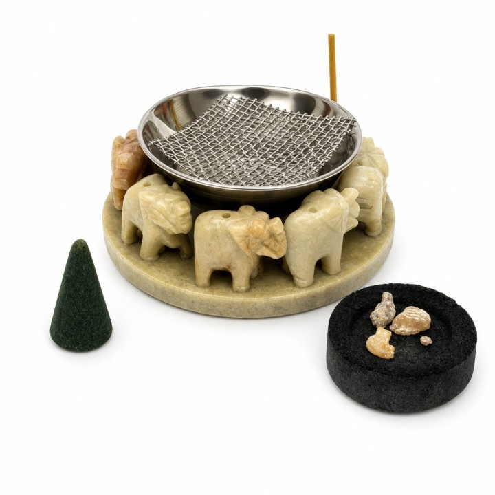 Stone 8 Elephant Multi-Purpose Resin Burner IBS24SR - product photo