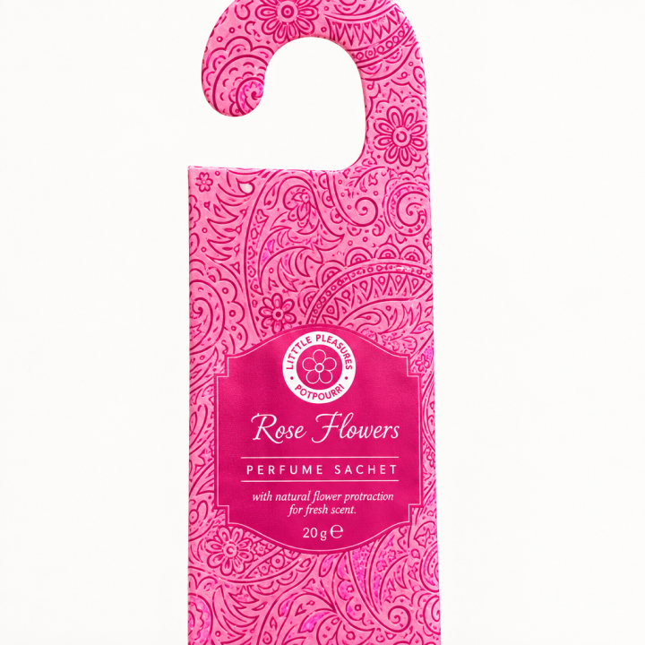 Song of India Potpourri Hanging Sachet with Paisley Design Rose Flower - product photo