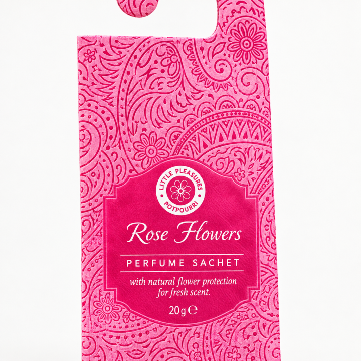 Song of India Potpourri Hanging Sachet with Paisley Design Rose Flower - product photo