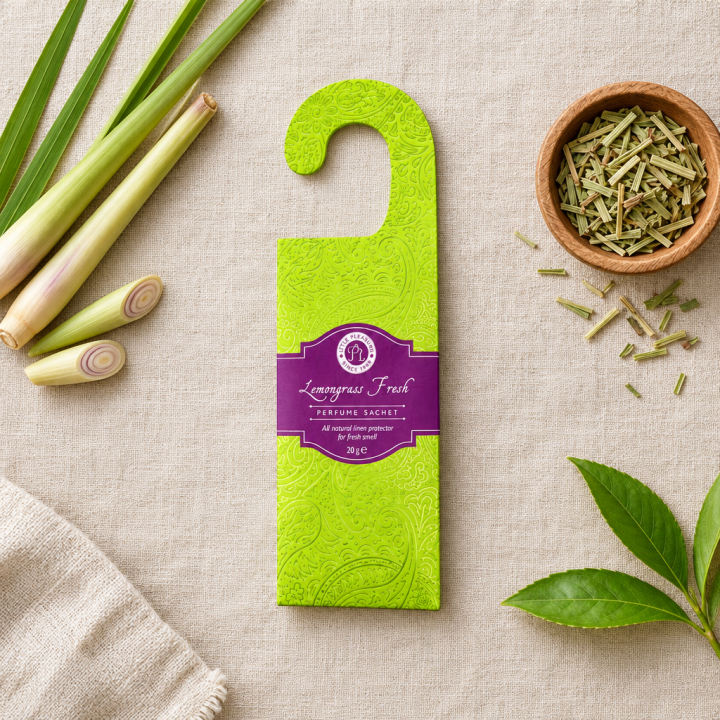 Song of India Potpourri Hanging Sachet with Paisley Design (Set of 12)Lemongrass Fresh - product photo