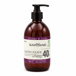 Aleppo liquid soap 500 ml - with pump - 40% Laurel fruit Oil -60% Virgin Olive Oil made from . box of 9 bottles x 6 - product ph