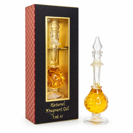 5 ml. Luxurious Veda Perfume Oil in Hand-Blown Glass Bottle Royal Oud - product photo
