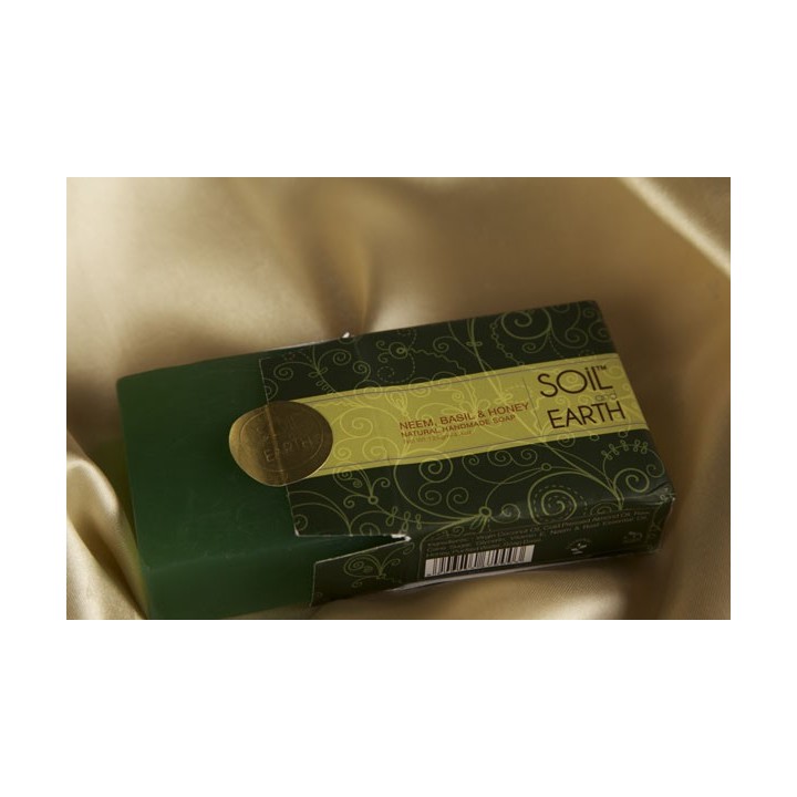 Mydło Naturalne Neem, Tulsi i Miód, 125g, Soil and Earth - cera trądzikowa