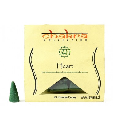Kadzidła stożkowe HEART na 4 czakrę 24 sztuki Chakra Collection - zdjęcie główne produktu