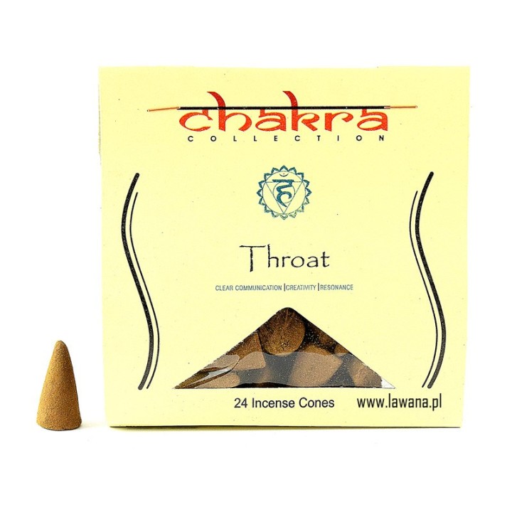 Kadzidła stożkowe THROAT na 5 czakrę  24 sztuki Song of India 