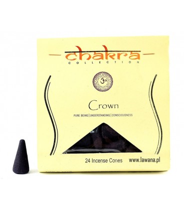 Kadzidła stożkowe CROWN na 7 czakrę 24 sztuki Chakra Collection