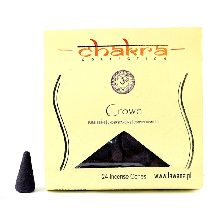 Kadzidła stożkowe CROWN na 7 czakrę  24 sztuki Song of India 