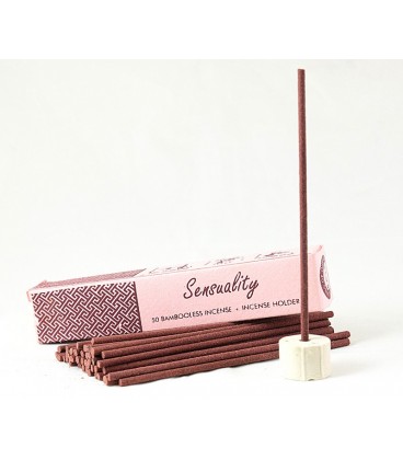 Bamboo-free Indian incense sticks with holder SENSUALITY 50 pieces Song of India - zdjęcie główne produktu