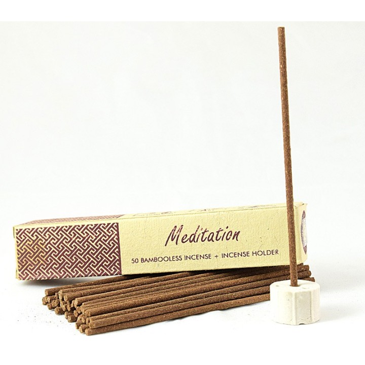 Kadzidła bambusowe z uchwytem MEDITATION 50 sztuk Song of India