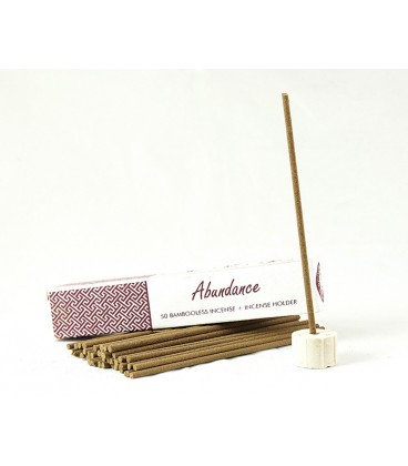 Bamboo-free Indian incense sticks with holder ABUNDANCE 50 pieces Song of India - zdjęcie główne produktu