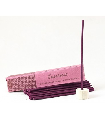Bamboo-free Indian incense sticks with holder SWEETNESS 50 pieces Song of India - zdjęcie główne produktu
