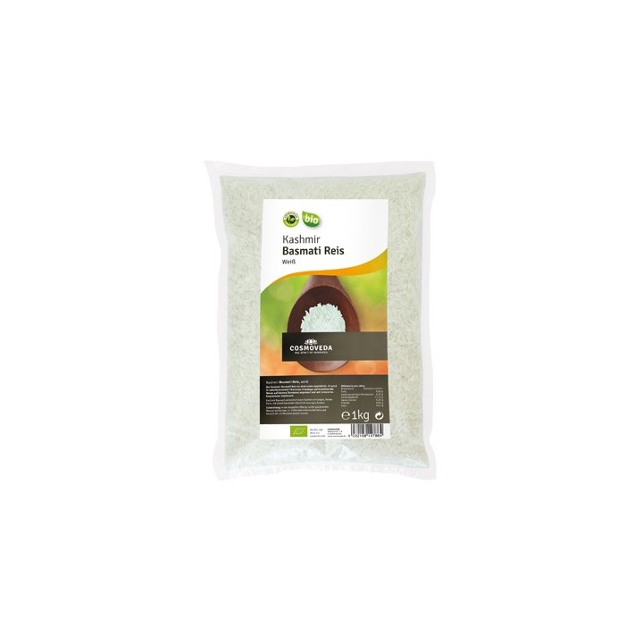BIO Kashmir Basmati Reis weiß 1kg Cosmoveda
