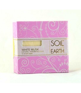 Naturalne Mydło Białe Piżmo (White Musk), 100g, Soil & Earth relaksujące i odmładzające