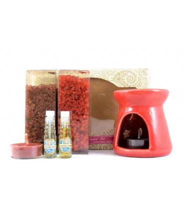 Zestaw Świąteczny do aromaterapii Cinnamon & Christmas Berry - kominek, 2 olejki eteryczne, 2 świeczki, Song of India Zestaw Świąteczny do aromaterapii Cinnamon & Christmas Berry - kominek, 2 olejki eteryczne, 2 świeczki, Song of India