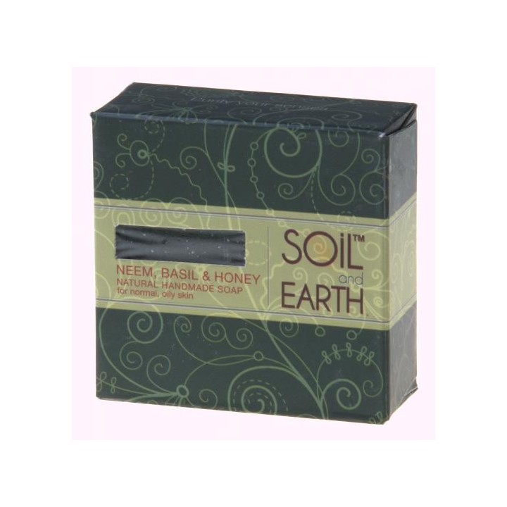 Mydło Naturalne Neem, Tulsi i Miód, 125g, Soil and Earth - cera trądzikowa