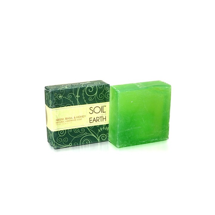 Mydło Naturalne Neem, Tulsi i Miód, 125g, Soil and Earth - cera trądzikowa