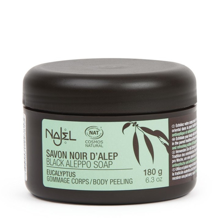 BLACK ALEPPO SOAP certified COSMOS NATURAL***- EUCALYPTUS - 200ml
