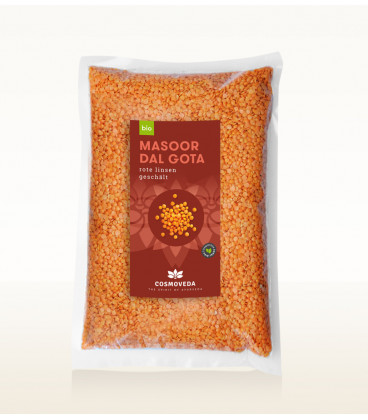 Czerwona Soczewica Masoor Dal Gota 500g Cosmoveda cała, obrana BIO Czerwona Soczewica Masoor Dal Gota 500g Cosmoveda cała, obrana BIO