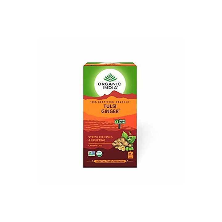 Herbata Ginger Tulsi Tea Organic India 25 torebek