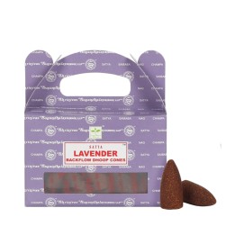Satya Lavender backflow incense cones in pack of 24 p...