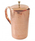 COPPER HAMMERED JUG (BRASS KNOB) 1litr [SE 252]