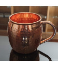 COPPER HAMMERED MUG “C” HANDLE 500ml [SE 312]