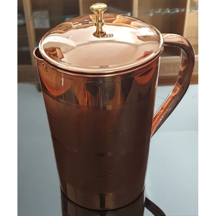 COPPER LUXURY JUG (BRASS KNOB) 2litr [SE 253]