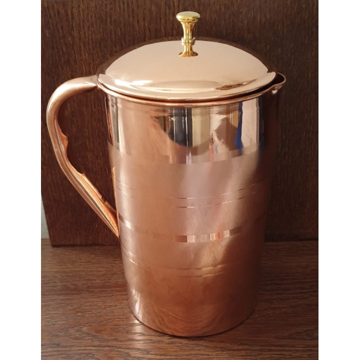 COPPER LUXURY JUG (BRASS KNOB) 2litr [SE 253]