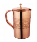 COPPER EMBOSSED JUG (BRASS KNOB) 1.5litr [SE 254]