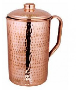 Dzbanek Miedziany Wytłaczany z miedzianym knotem 1 5L Ayur Water [SE 251]