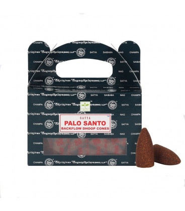 Kadzidła w stożkach Palo Santo (Święte Drzewo Peru) stożki Back Flow 24 szt. 75g Satya