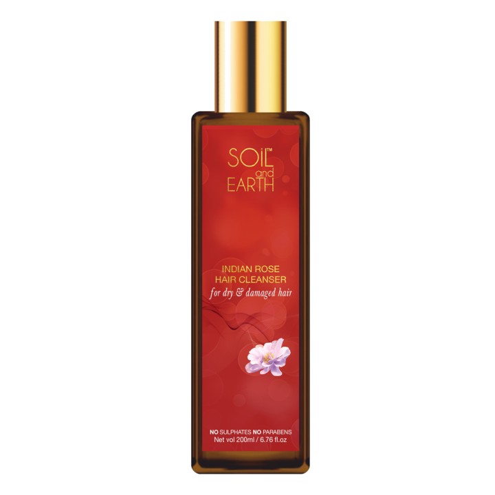 SOIL AND EARTH  NATURAL HAIR CLEANSER  - INDIAN ROSE 200ml