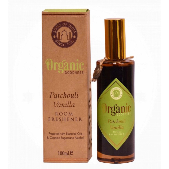 100 ml. Organic Goodness Room Freshener in Amber Bottle PatchouliVanilla