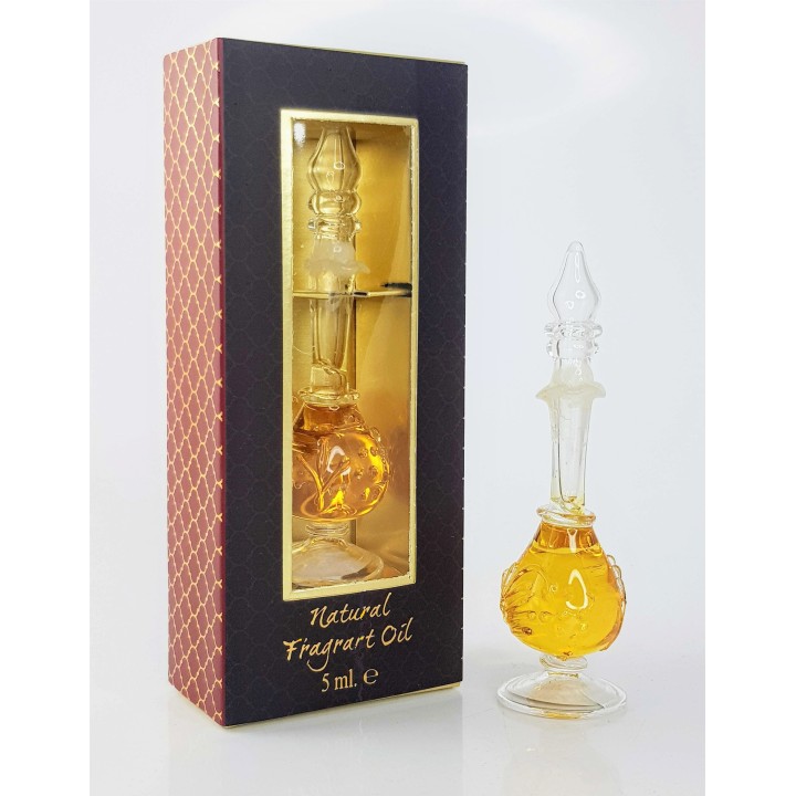 5 ml. Luxurious Veda Perfume Oil in Hand-Blown Glass Bottle Royal Oud